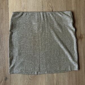 BCBG Gold Shimmery Mini Skirt- Size L